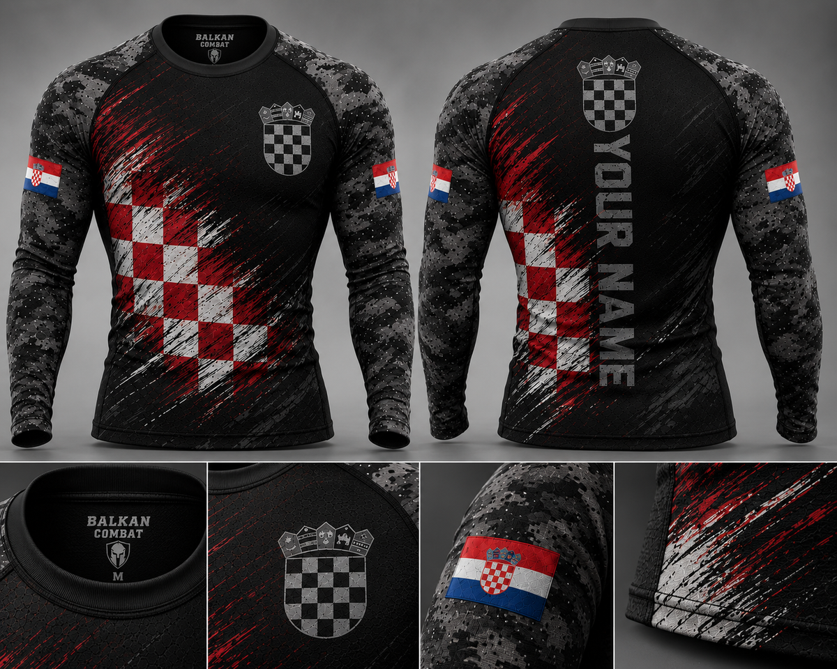 Croatia Rashguard – Blue & White