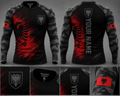 Albania Rashguard – Red & Black