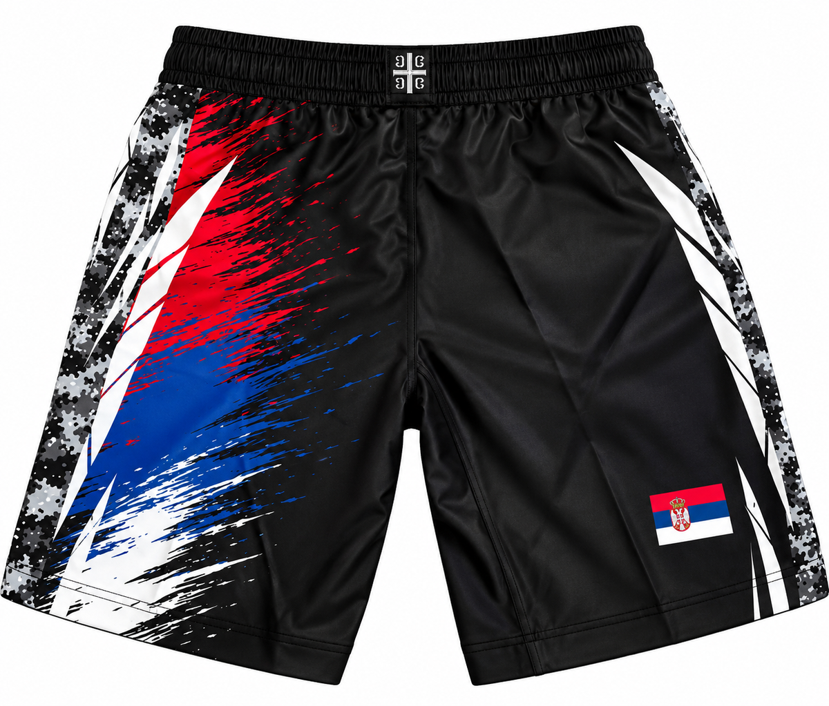 Serbia Fight Shorts – Red & Blue - BALKAN Combat