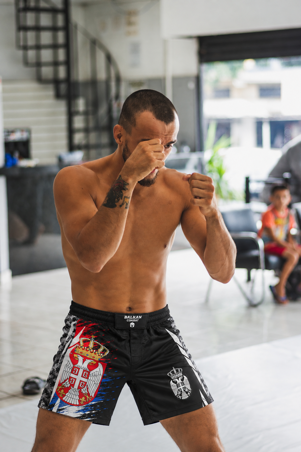 Serbia Fight Shorts – Red & Blue - BALKAN Combat