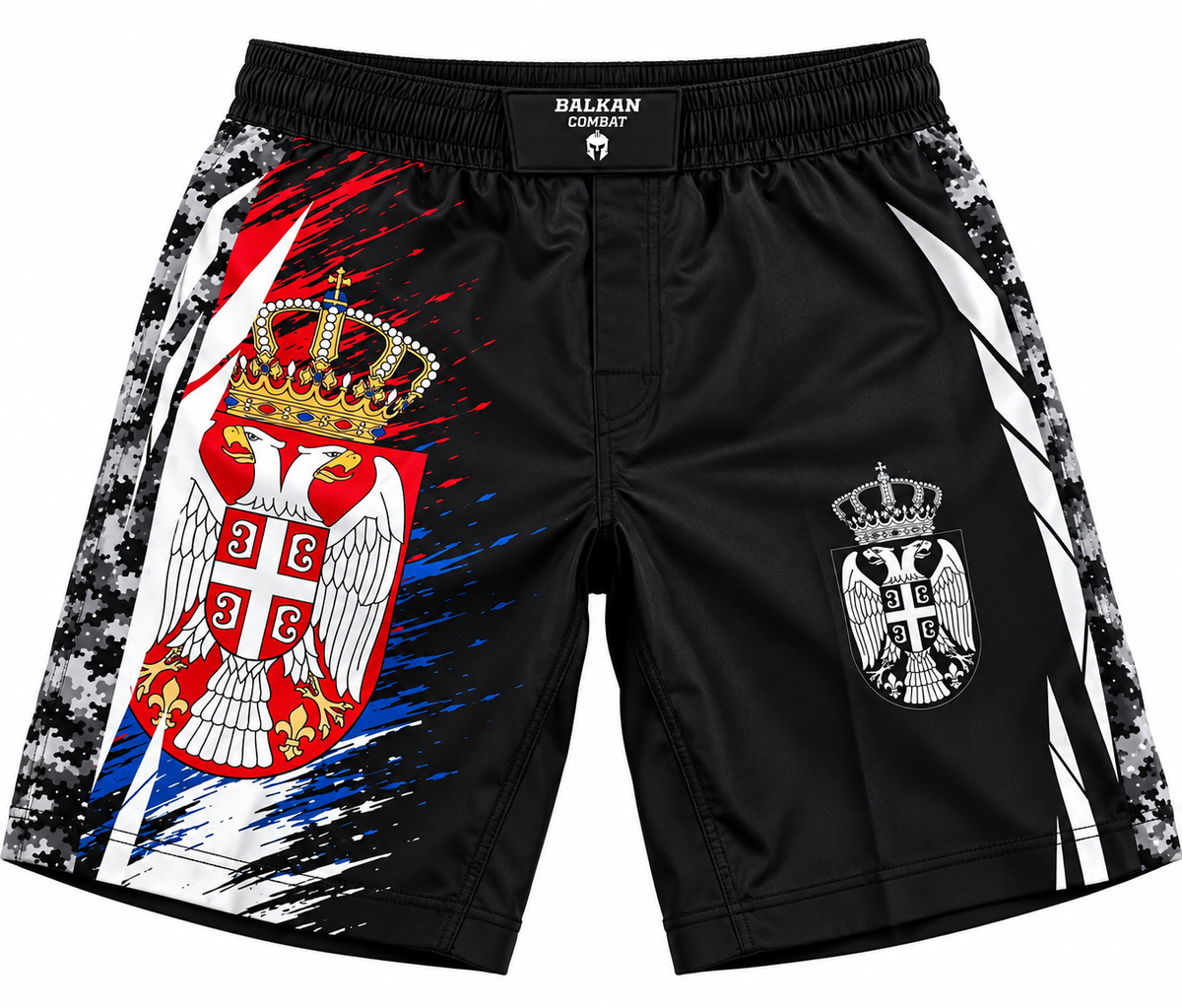 Serbia Fight Shorts – Red & Blue - BALKAN Combat